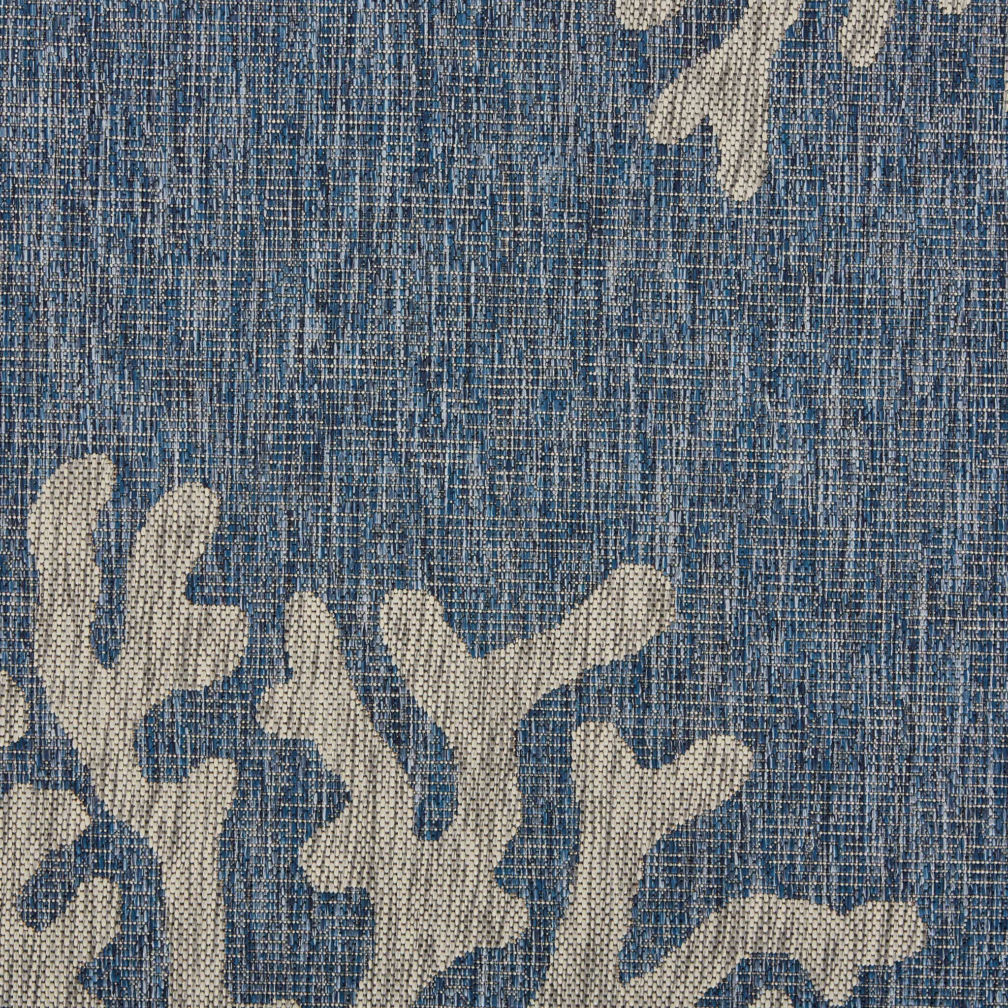 8 X 9 Navy Coral Reef Indoor Outdoor Area Rug