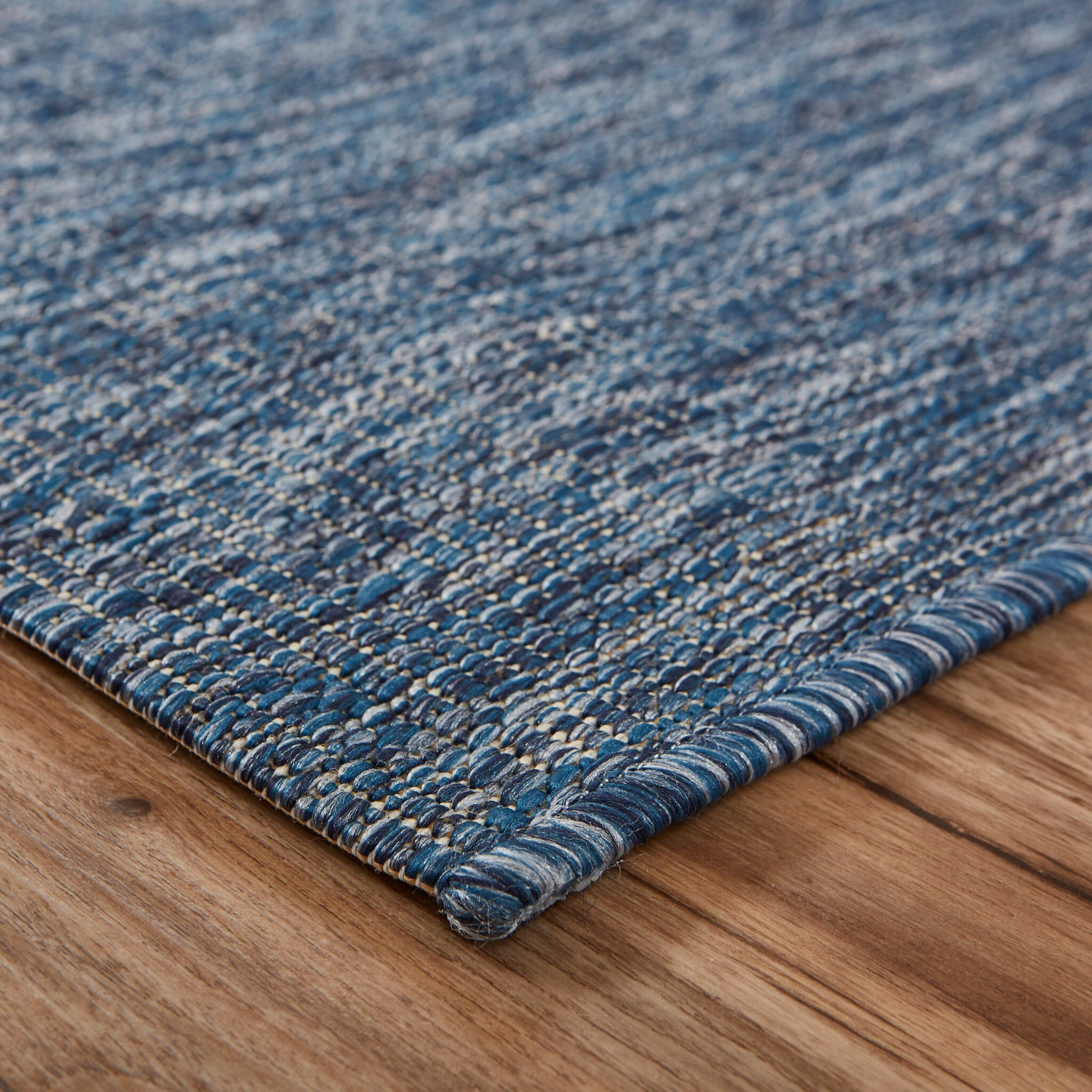 8 X 9 Navy Coral Reef Indoor Outdoor Area Rug
