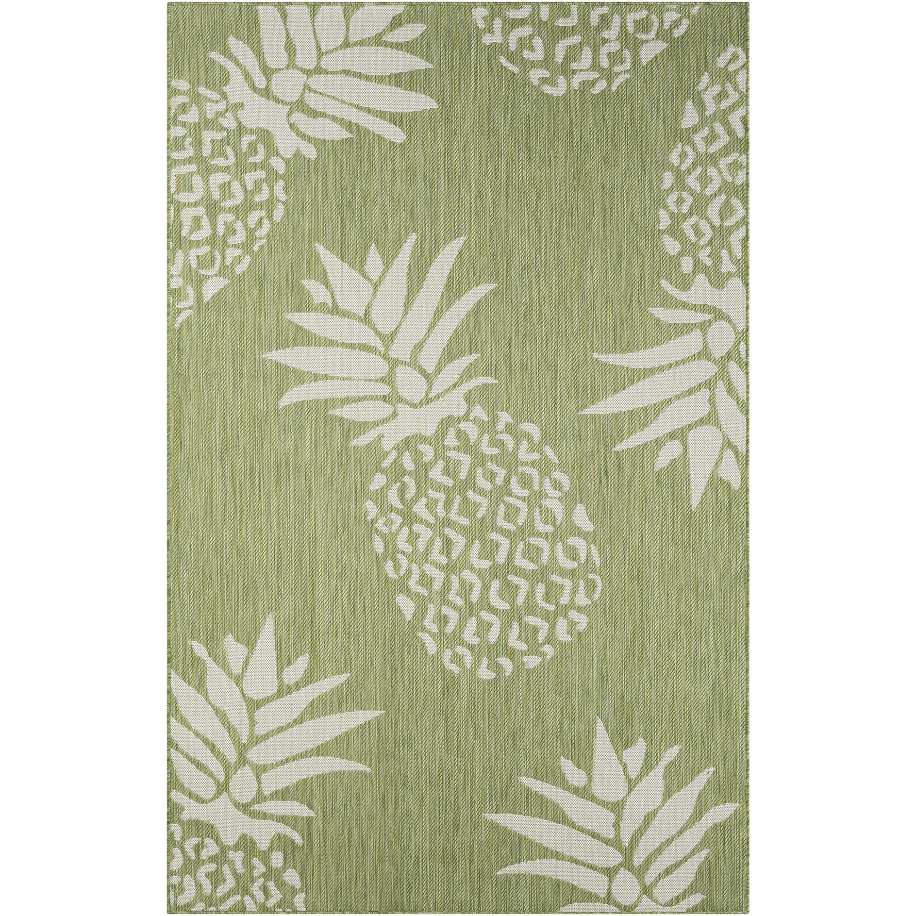 8 X 10 Green Pineapple Indoor Outdoor Area Rug