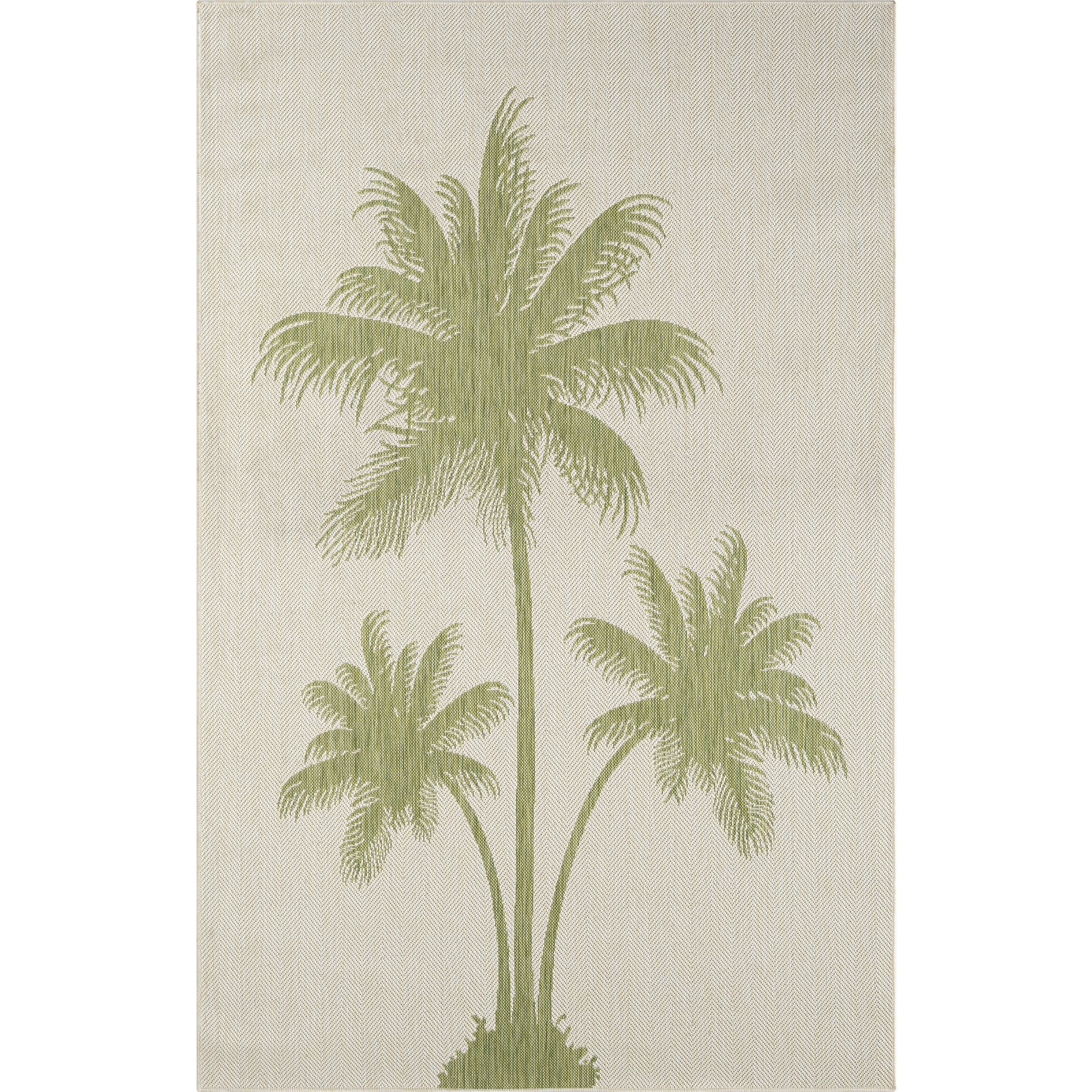 8 X 10 Green Palm Tree Indoor Outdoor Area Rug