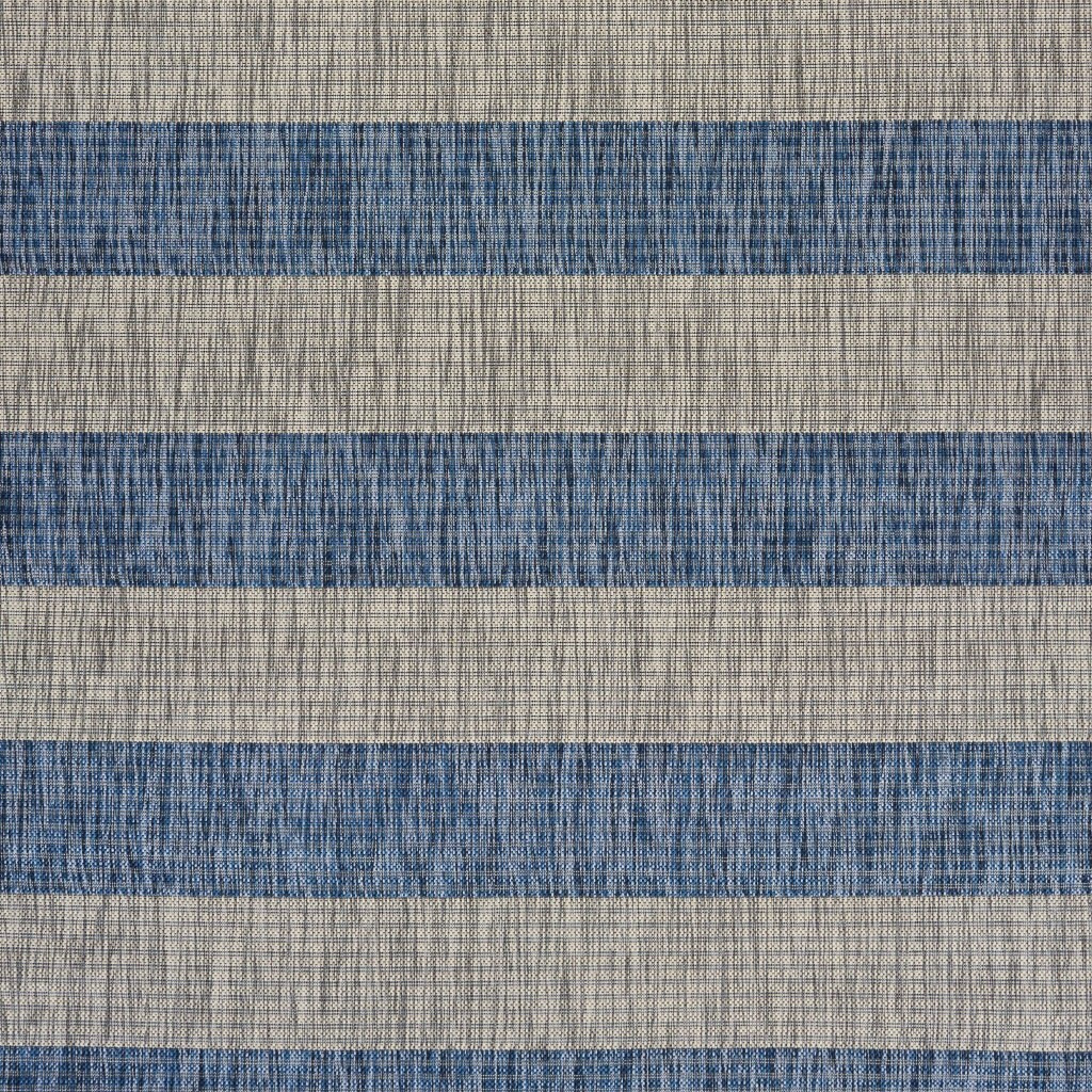 5 X 7 Navy Stripes Indoor Outdoor Area Rug