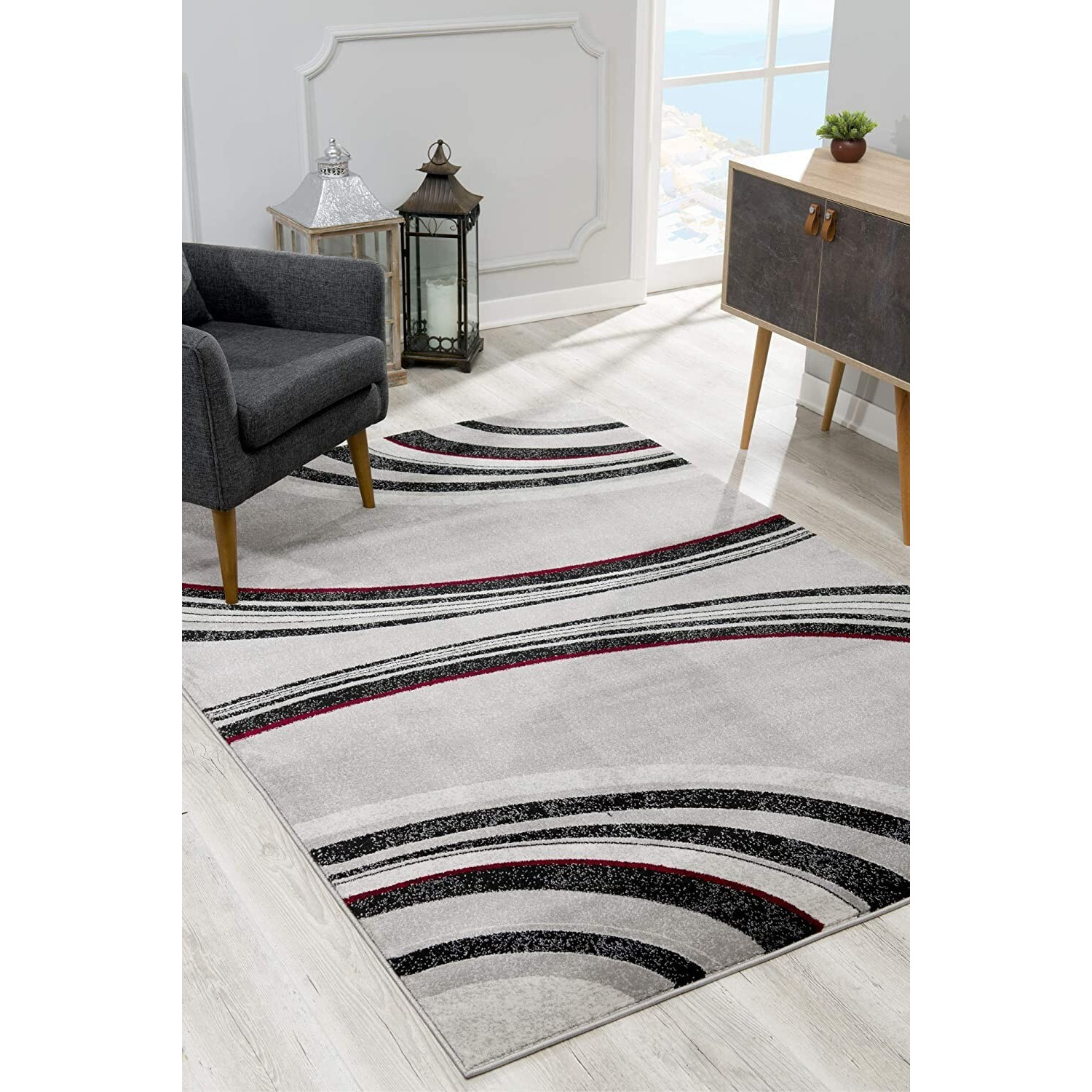 8 X 11 Gray Modern Geometric Area Rug