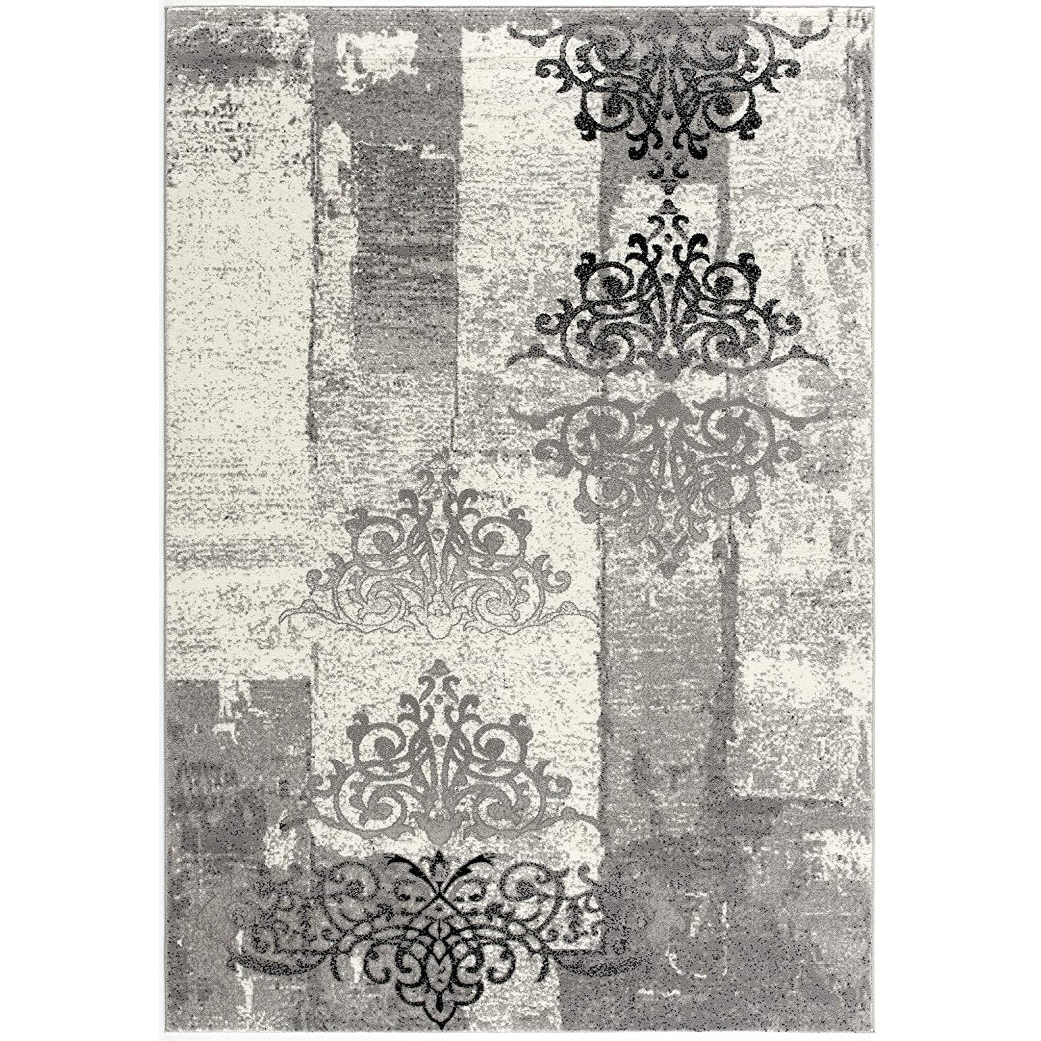 4 X 6 Gray Faded Filigree Pattern Area Rug