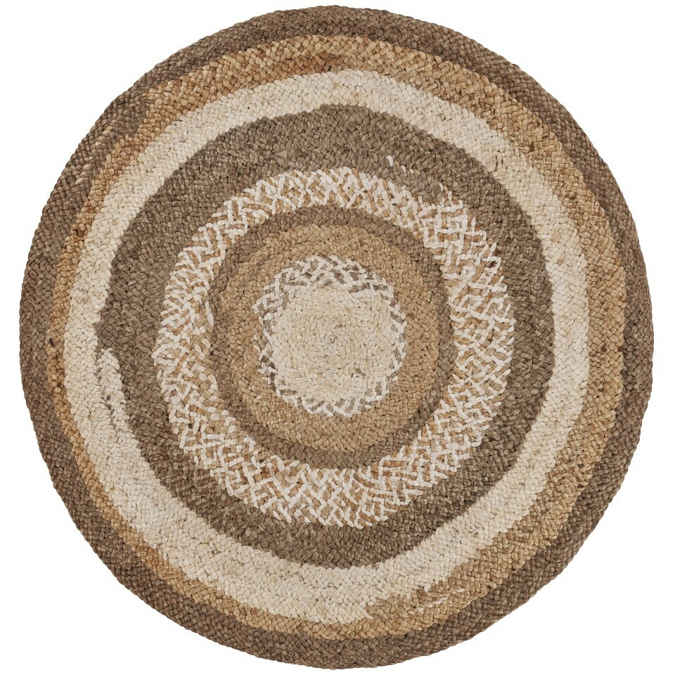 Multicolored Concentric Boutique Jute Rug