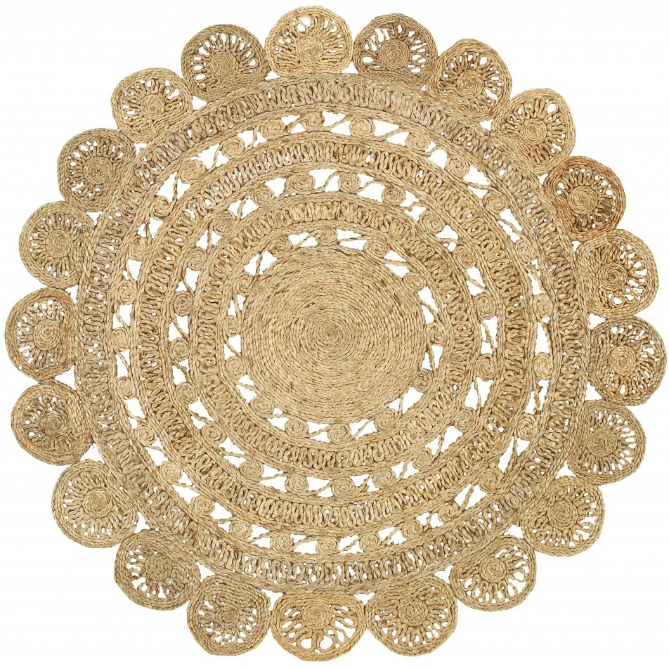 Sunshine Golden Natural Jute Area Rug