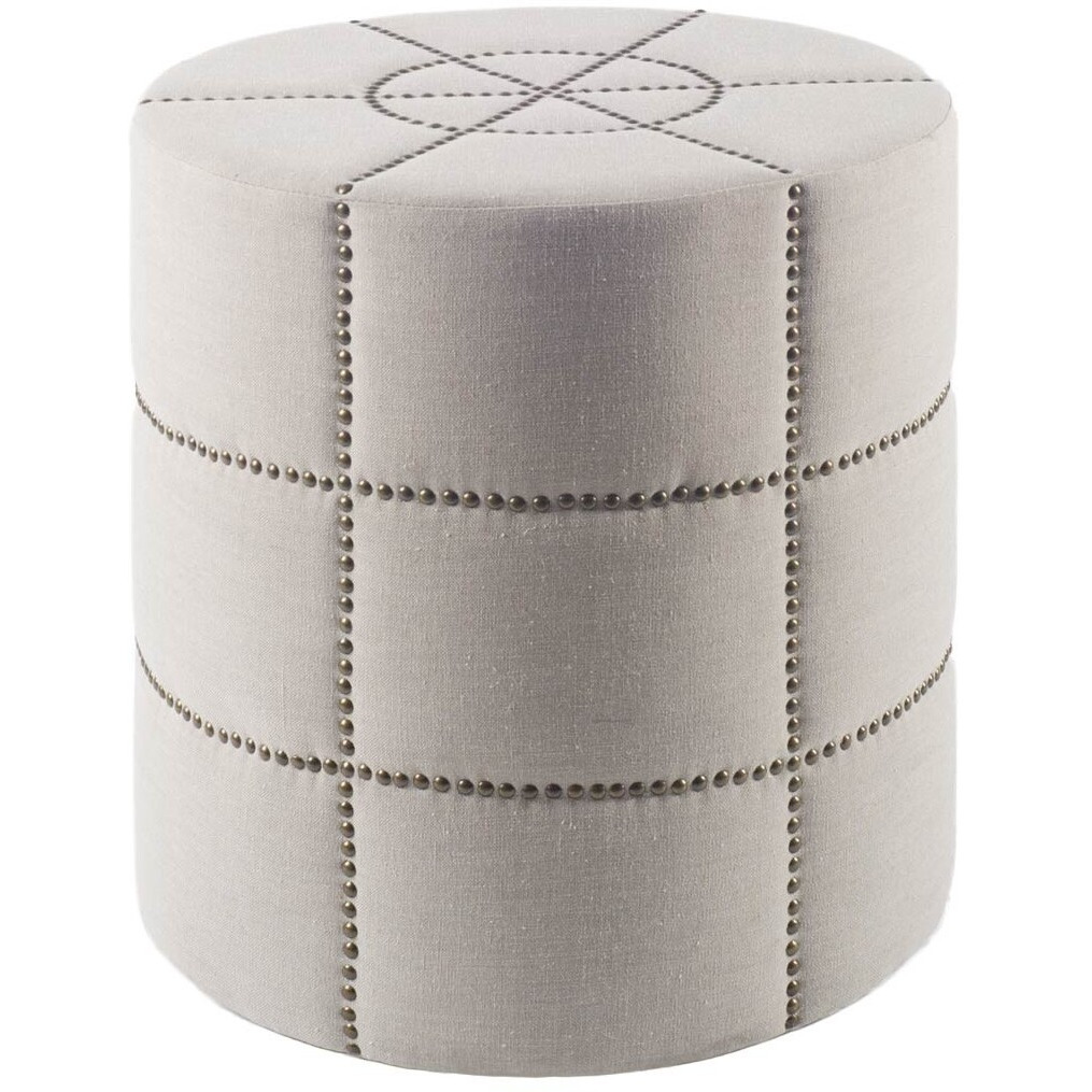 Cream Ottoman With Metal Detailing