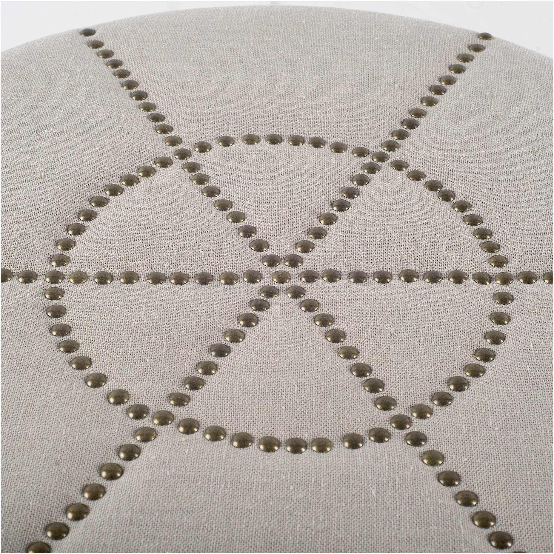 Cream Ottoman With Metal Detailing