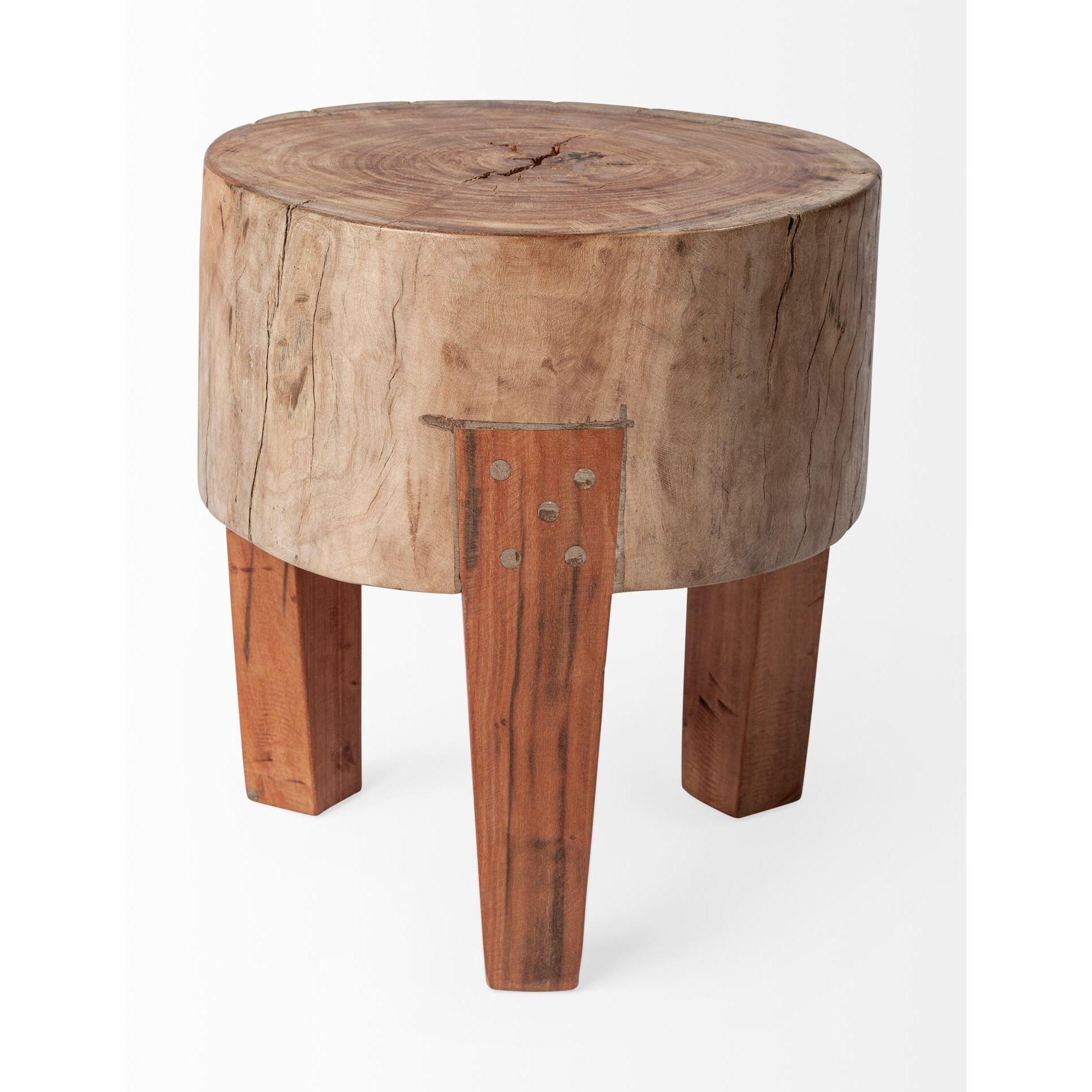 Modern Farmhouse 15"" Reclaimed Wood Stool