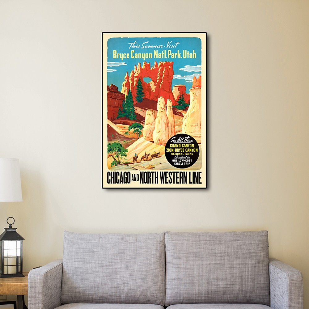 24"" X 36"" Vintage 1950S Bryce Canyon National Park Wall Art