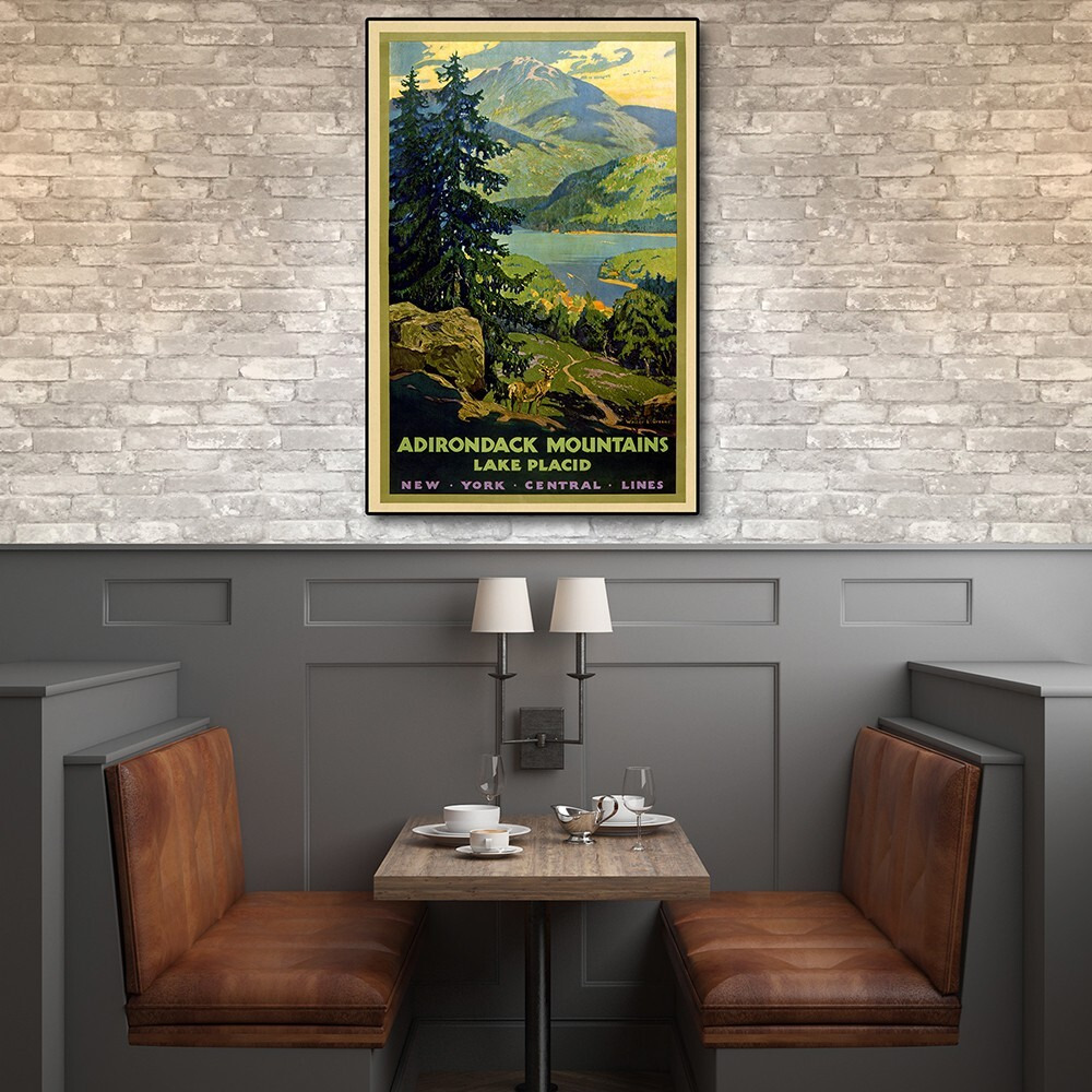 12"" X 18"" Vintage 1920S Adirondack Mountains Wall Art