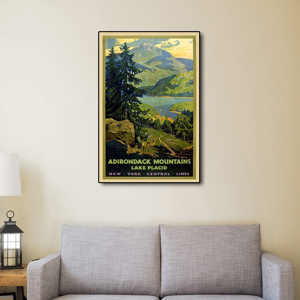 12"" X 18"" Vintage 1920S Adirondack Mountains Wall Art
