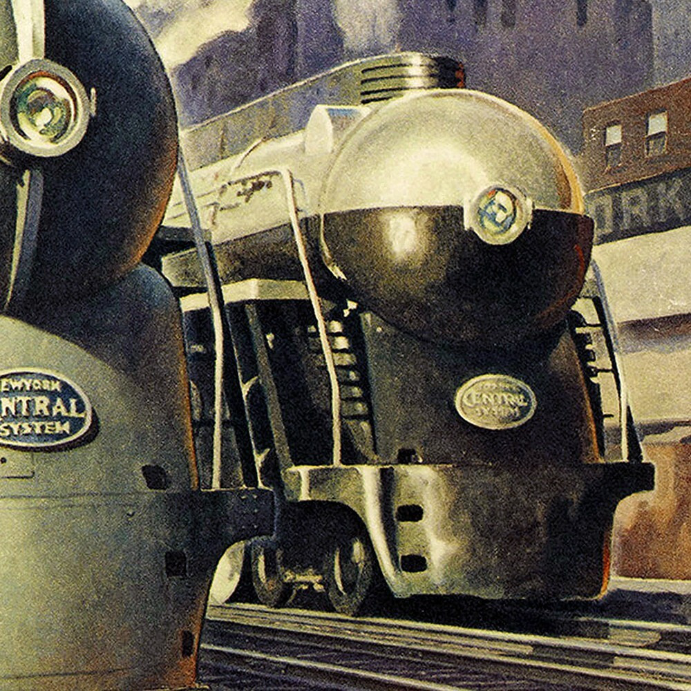 24"" X 32"" New York Railroad Vintage Travel Poster Wall Art