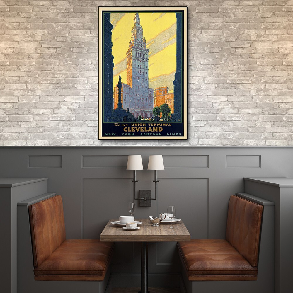 36"" X 54"" Cleveland Union Terminal Vintage Travel Poster Wall Art