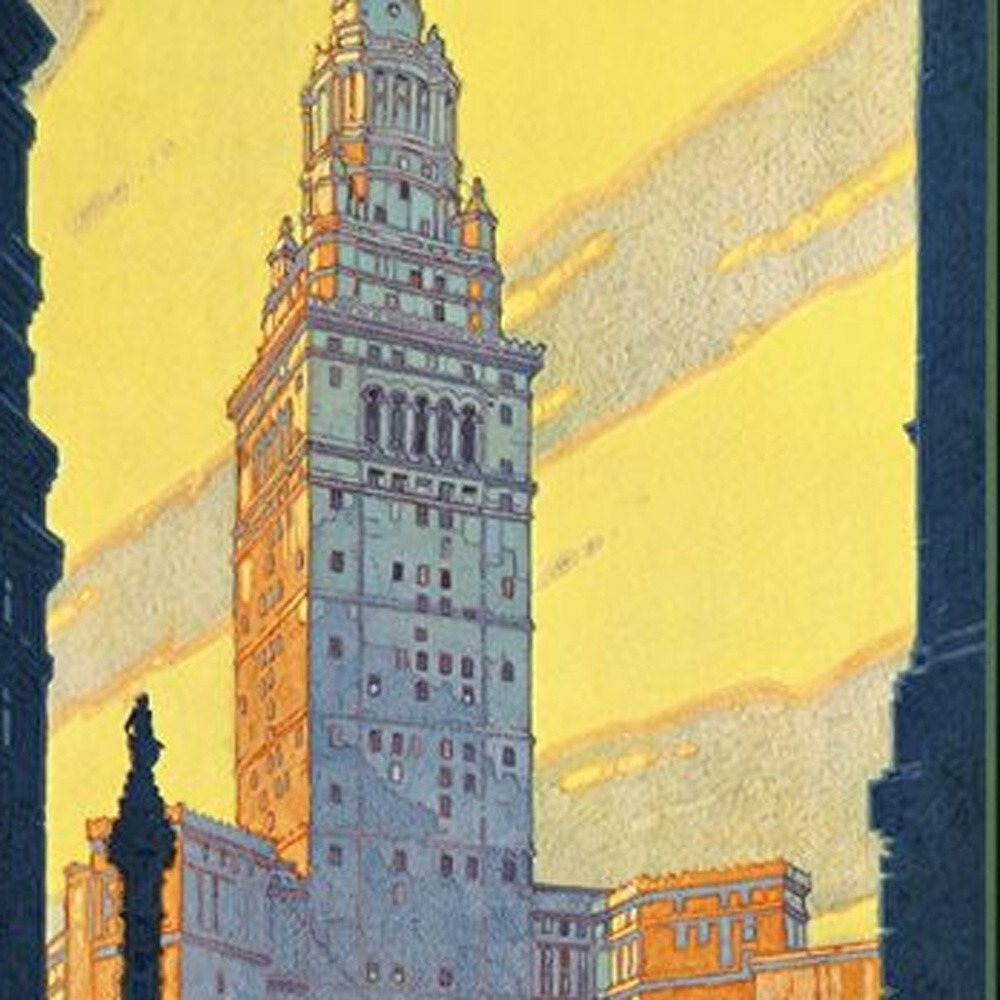 20"" X 30"" Cleveland Union Terminal Vintage Travel Poster Wall Art