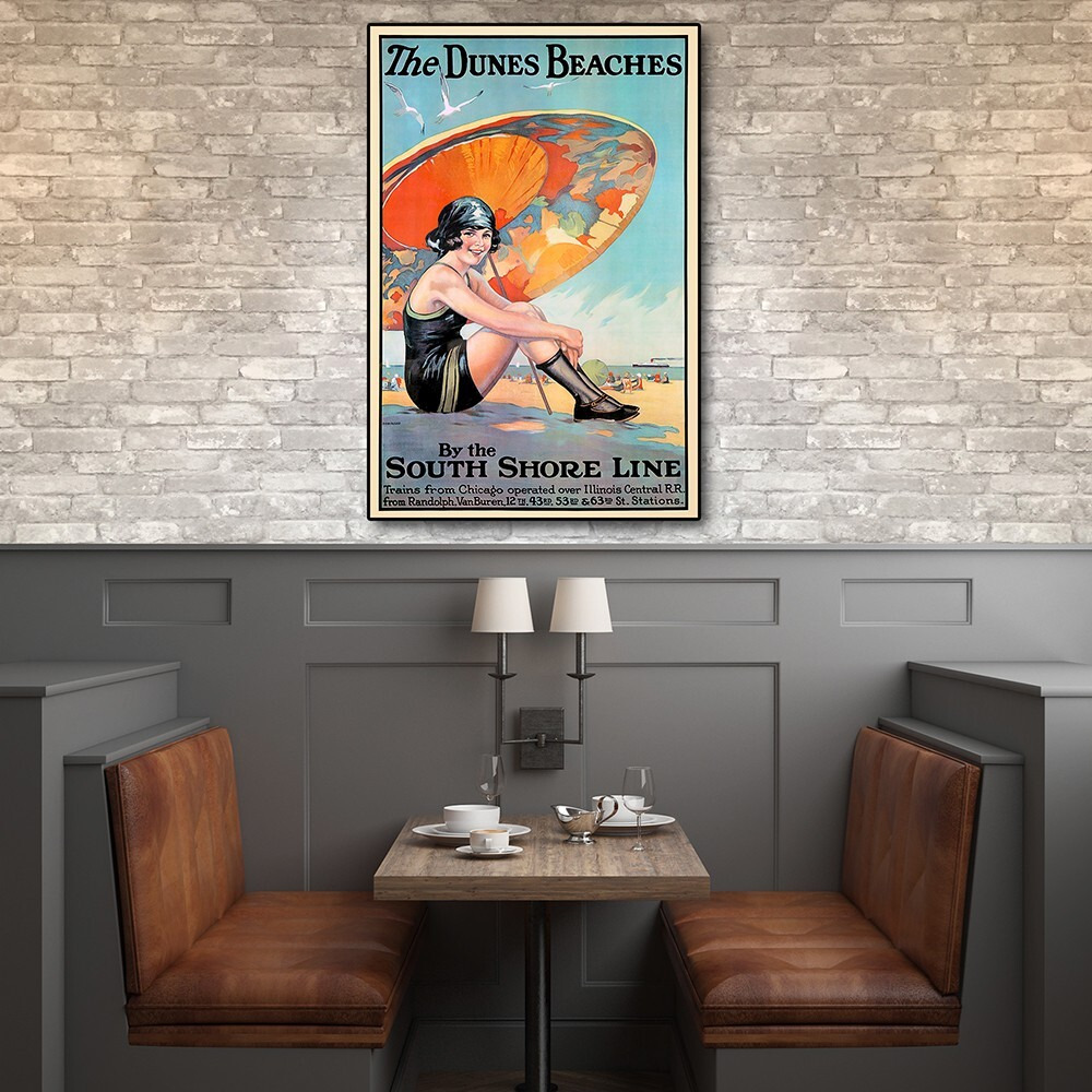 24"" X 36"" Dunes Beaches C1920S Vintage Travel Poster Wall Art