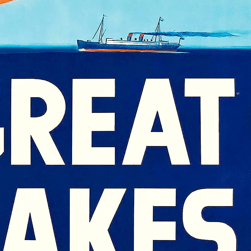 12"" X 18"" Great Lakes 1937 Vintage Travel Poster Wall Art