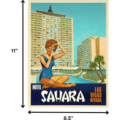 8.5"" X 11"" Hotel Sahara C1960S Las Vegas Vintage Travel Poster Wall Art