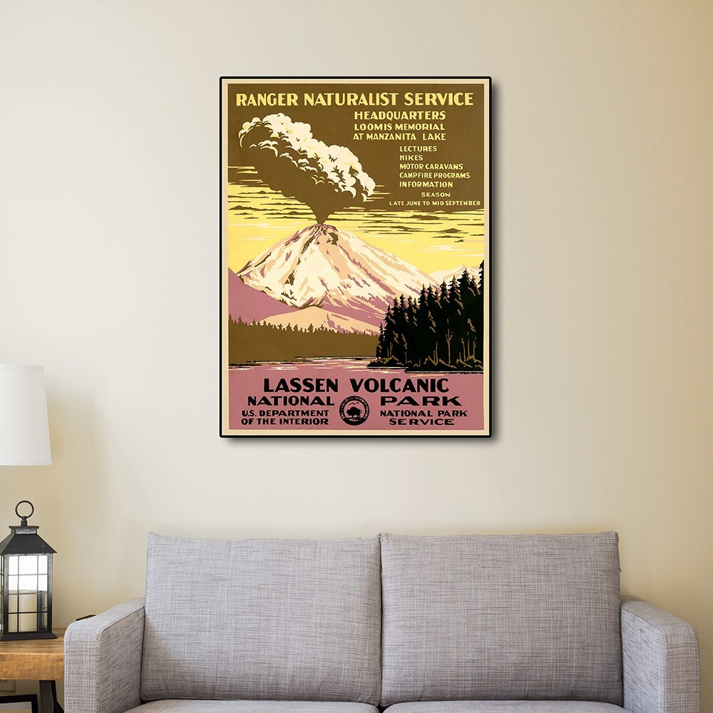 24"" X 32"" Lassen Volcanic National Park Vintage Travel Poster Wall Art