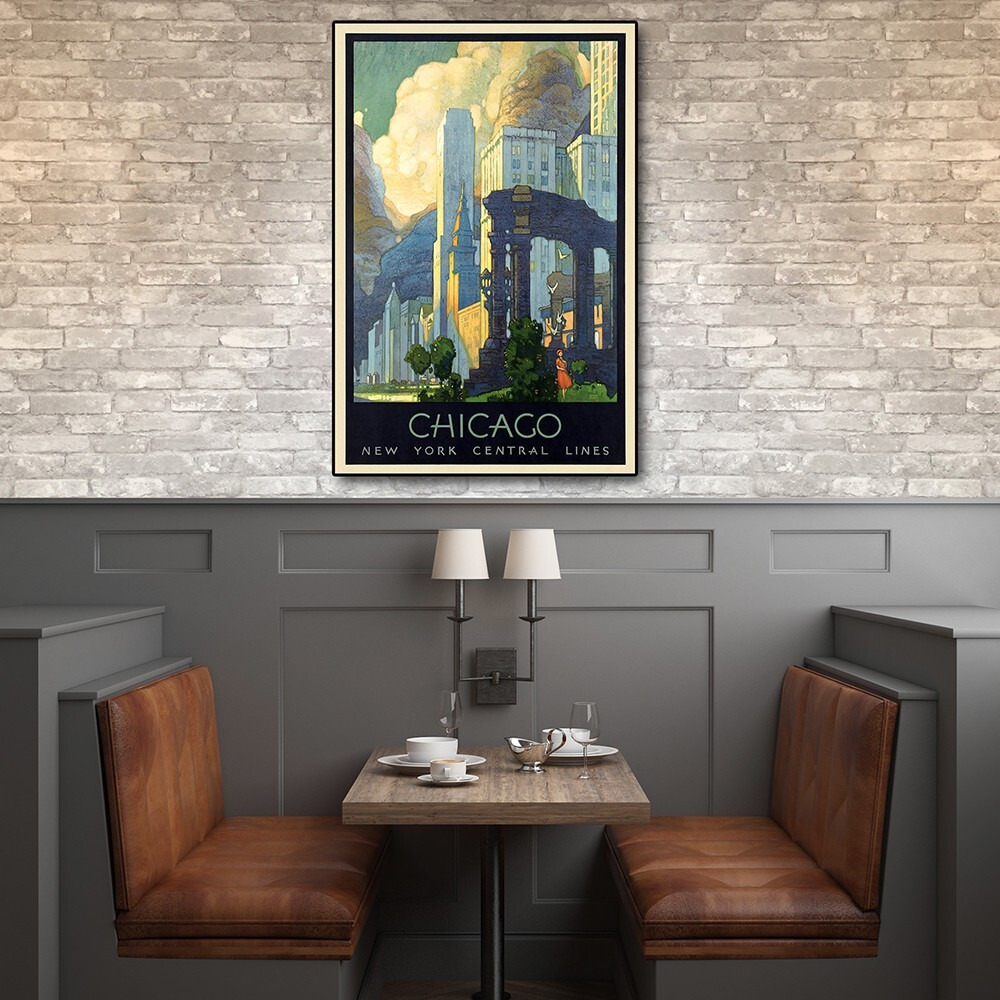 12"" X 18"" Vintage 1929 Chicago Michigan Ave Travel Poster Wall Art