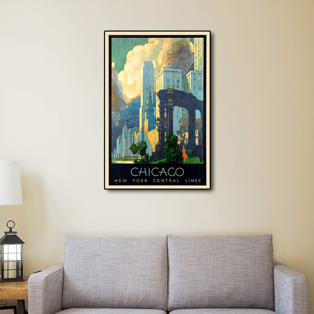 12"" X 18"" Vintage 1929 Chicago Michigan Ave Travel Poster Wall Art
