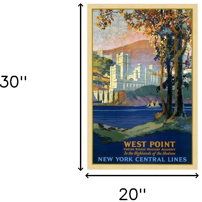 20"" X 30"" West Point New York C1920S Vintage Travel Poster Wall Art