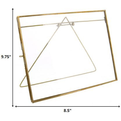 Xl Gold Metal Horizontal Glass Frame