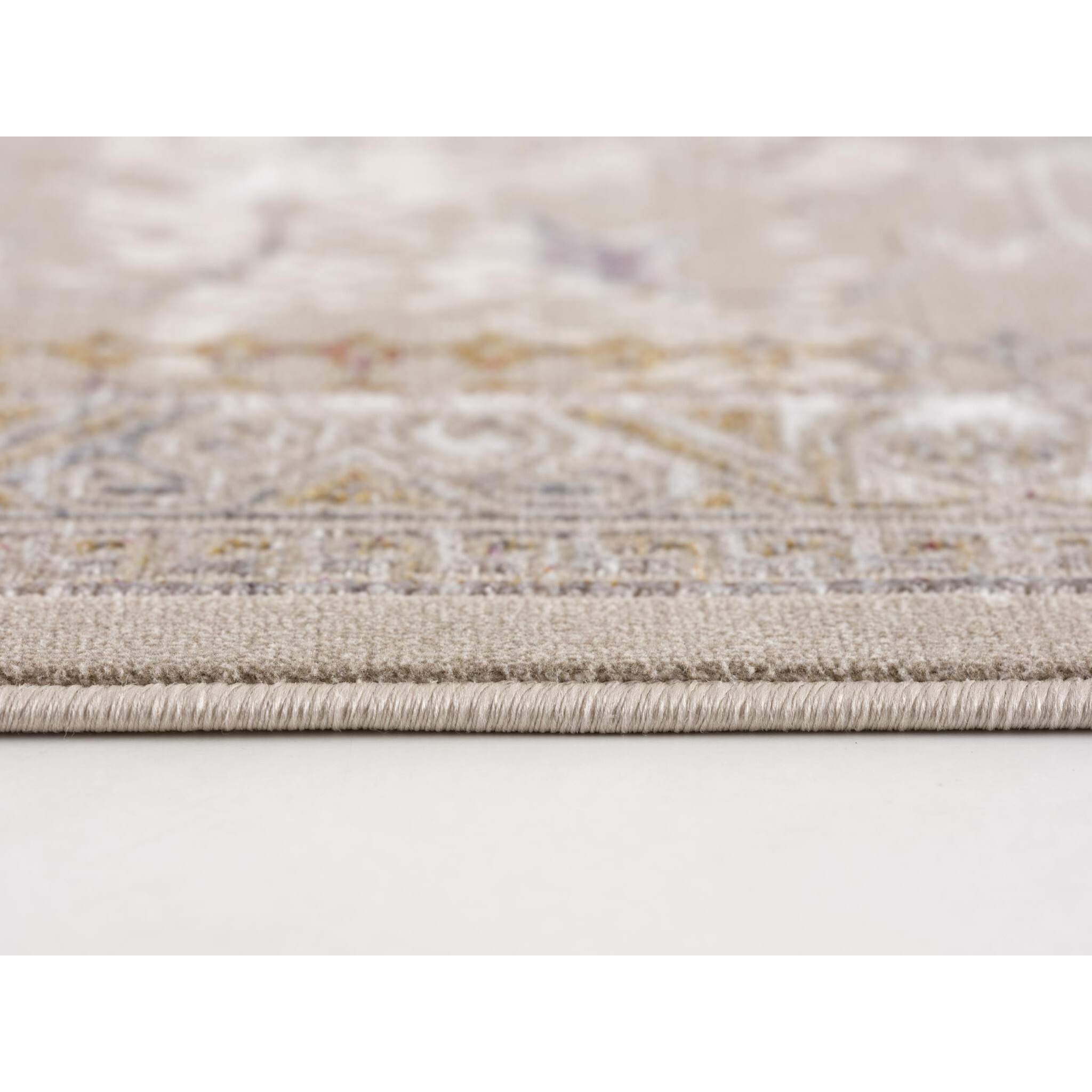 5 X 8 Beige Faded Tribal Motifs Area Rug