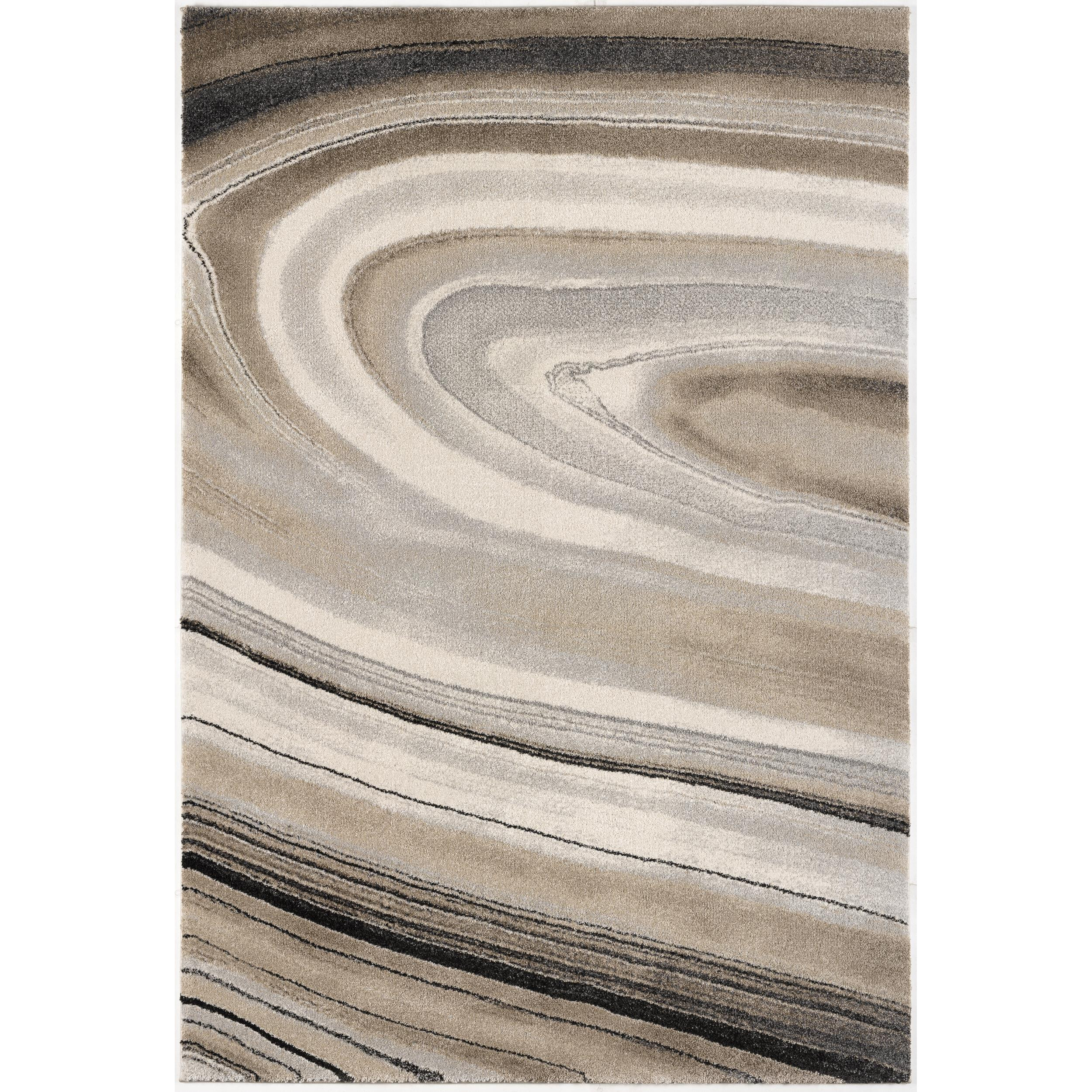 5 X 8 Cream And Tan Abstract Marble Area Rug