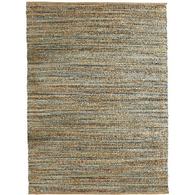 9 X 12 Teal And Natural Braided Jute Area Rug