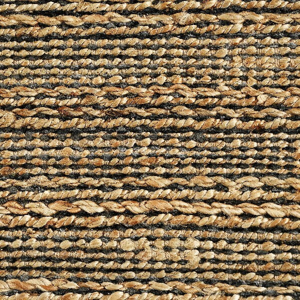 9 X 12 Gray And Natural Braided Striped Area Rug