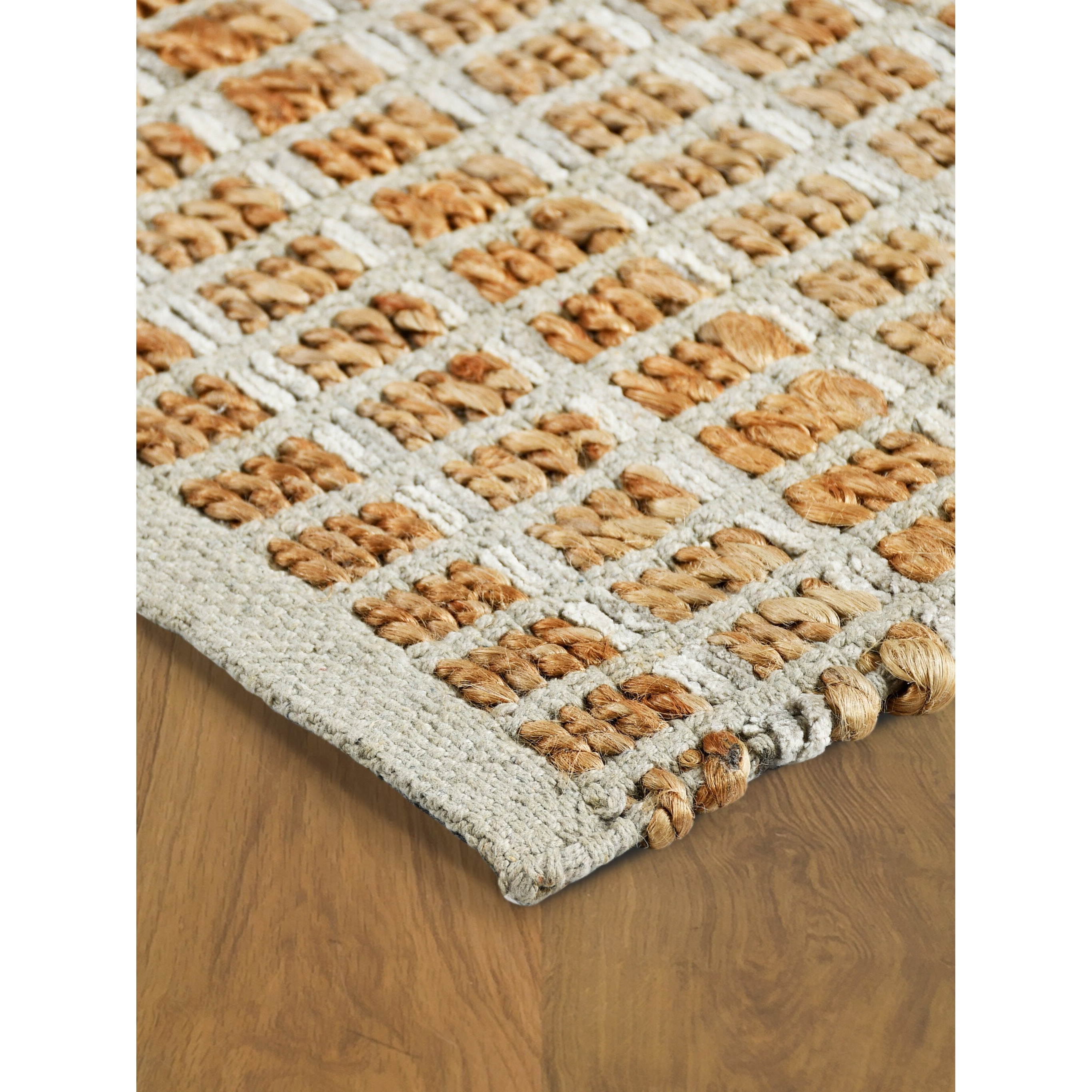 5 X 8 Gray Grid Farmhouse Area Rug