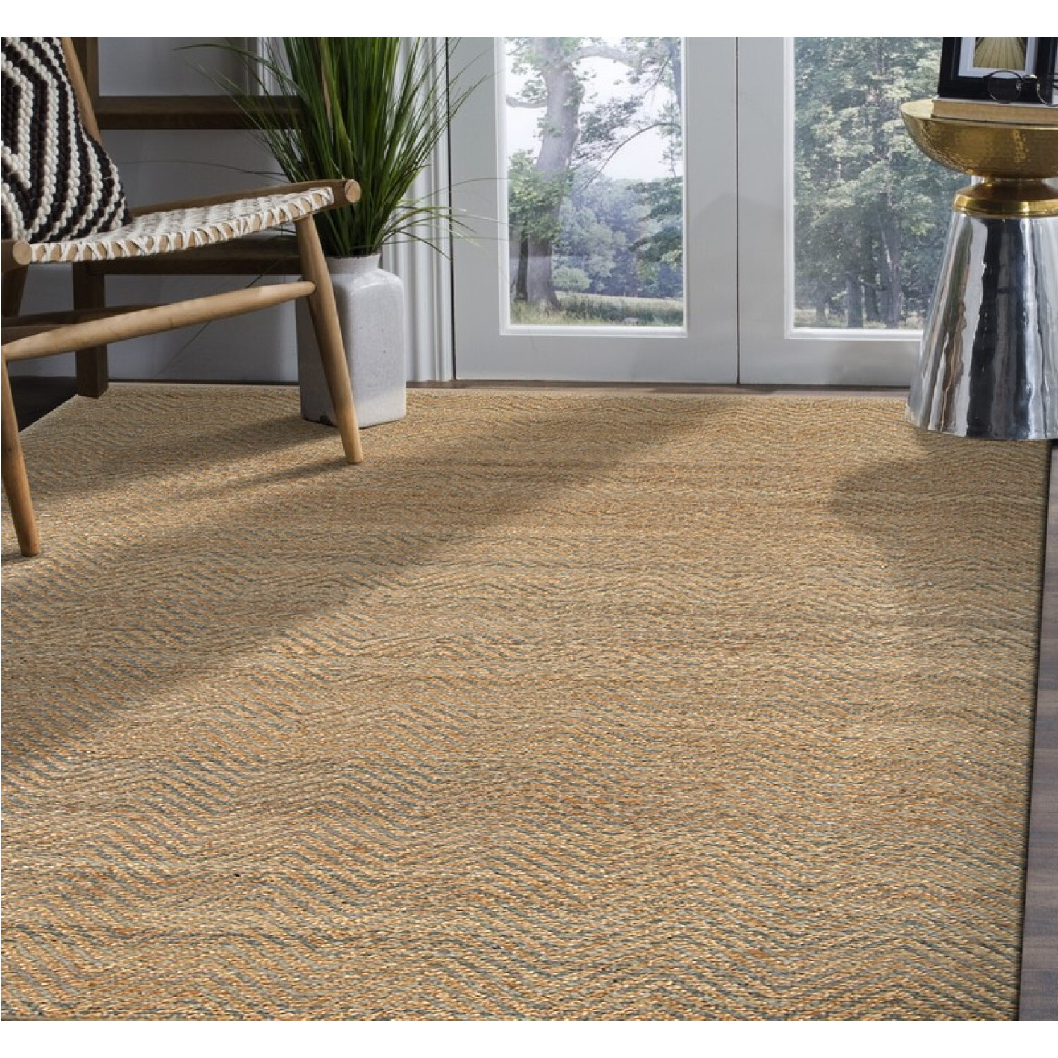8 X 10 Tan And Gray Boho Chic Area Rug