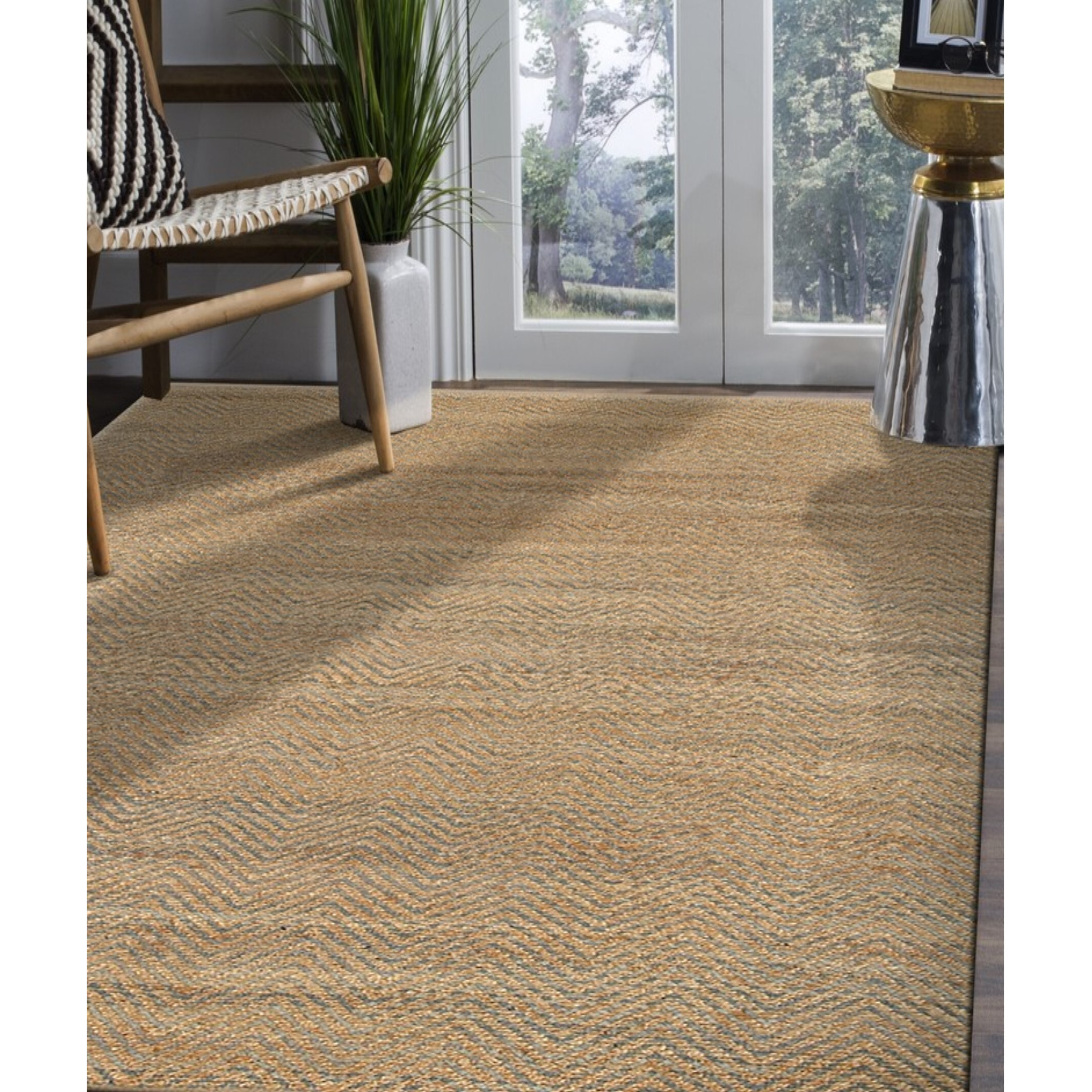 9 X 12 Tan And Gray Boho Chic Area Rug