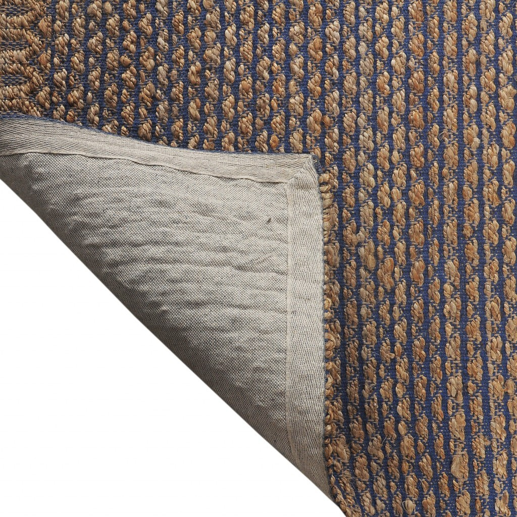 8 X 10 Tan And Blue Detailed Lattice Area Rug