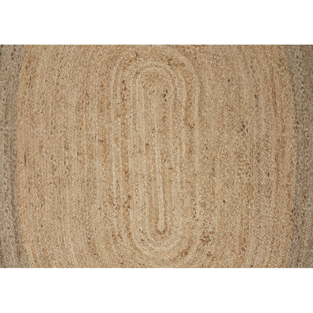 9 Natural Toned Oval Shaped Area Rug