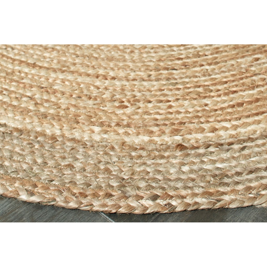 9 Natural Toned Oval Shaped Area Rug