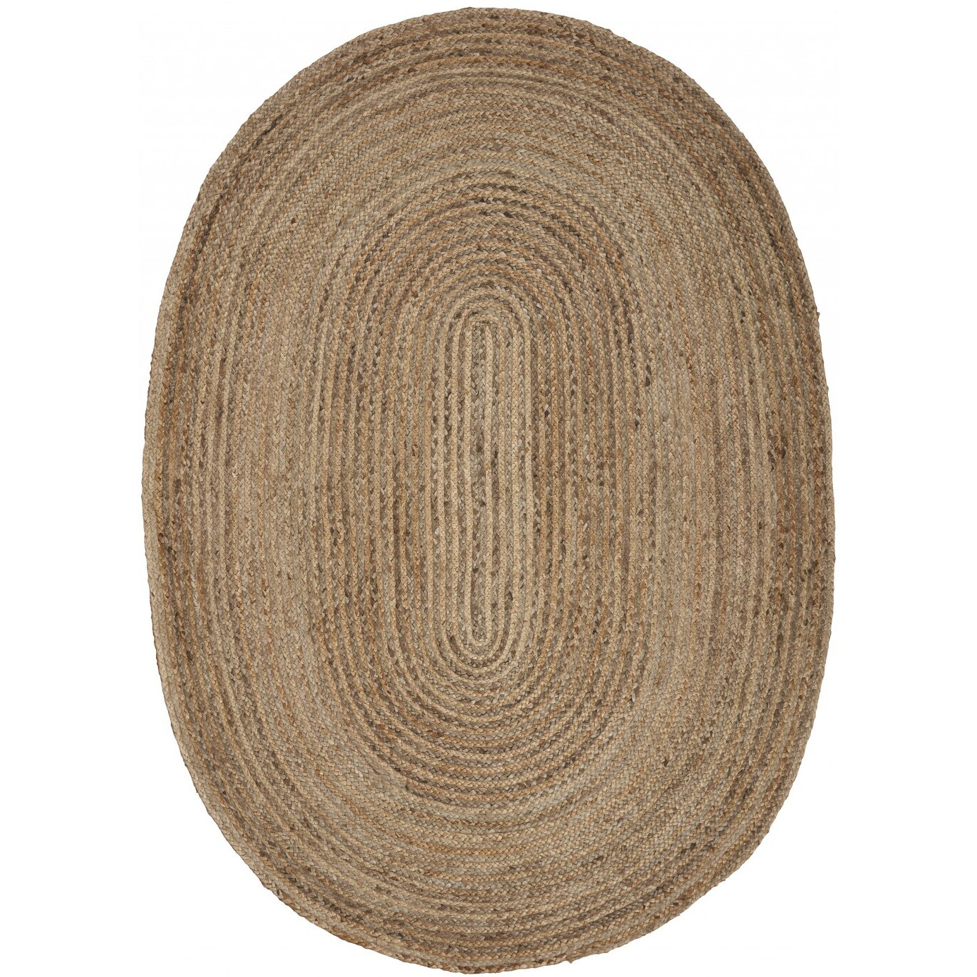 9 Brown Oval Shaped Jute Area Rug