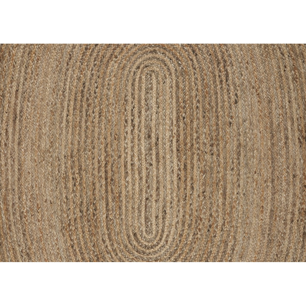 9 Brown Oval Shaped Jute Area Rug