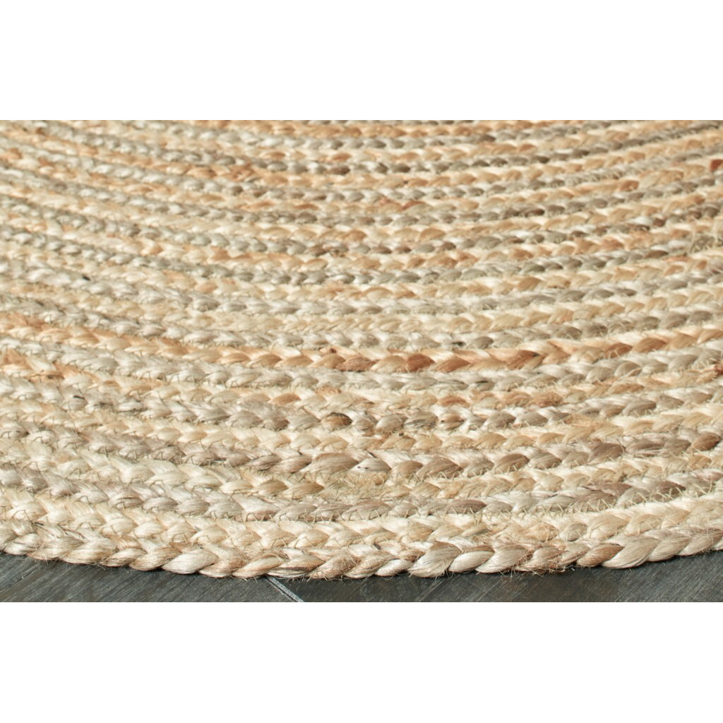 9 Brown Oval Shaped Jute Area Rug