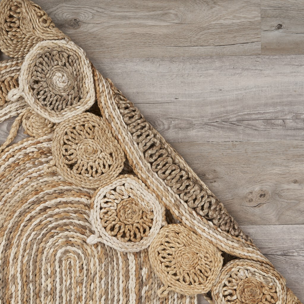 9 Oval Shaped Natural Toned Area Rug