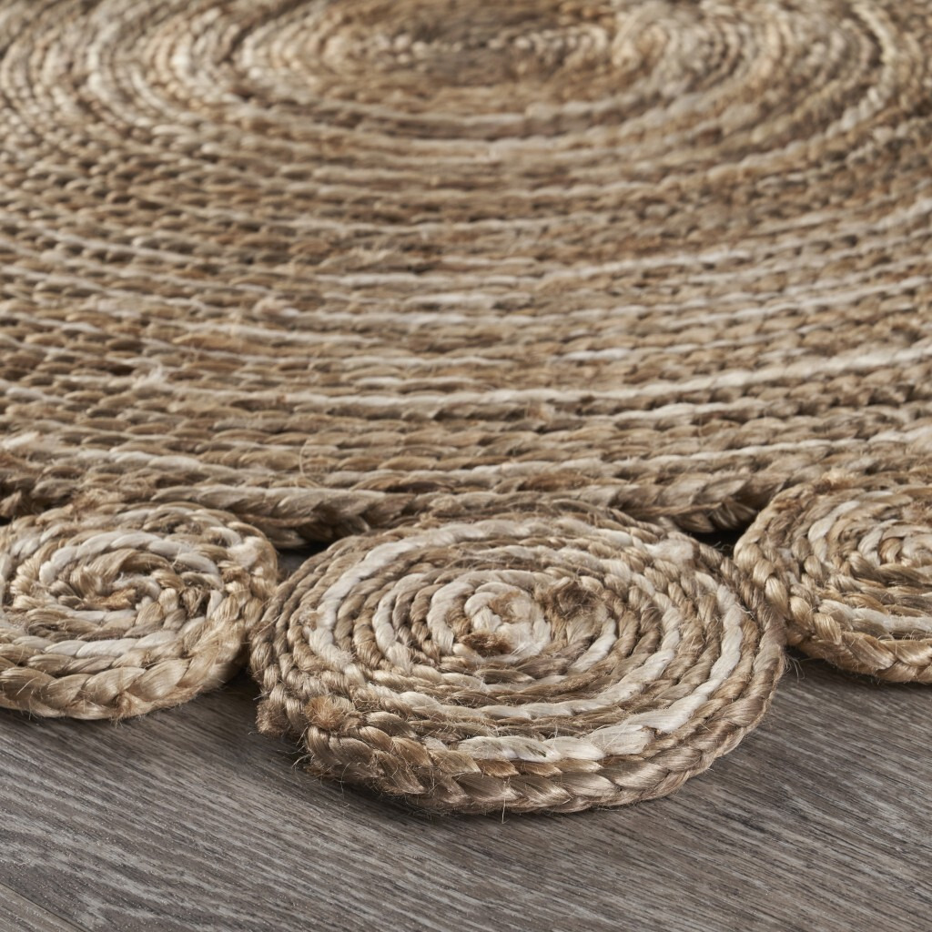 8 Round Natural Coiled Area Rug