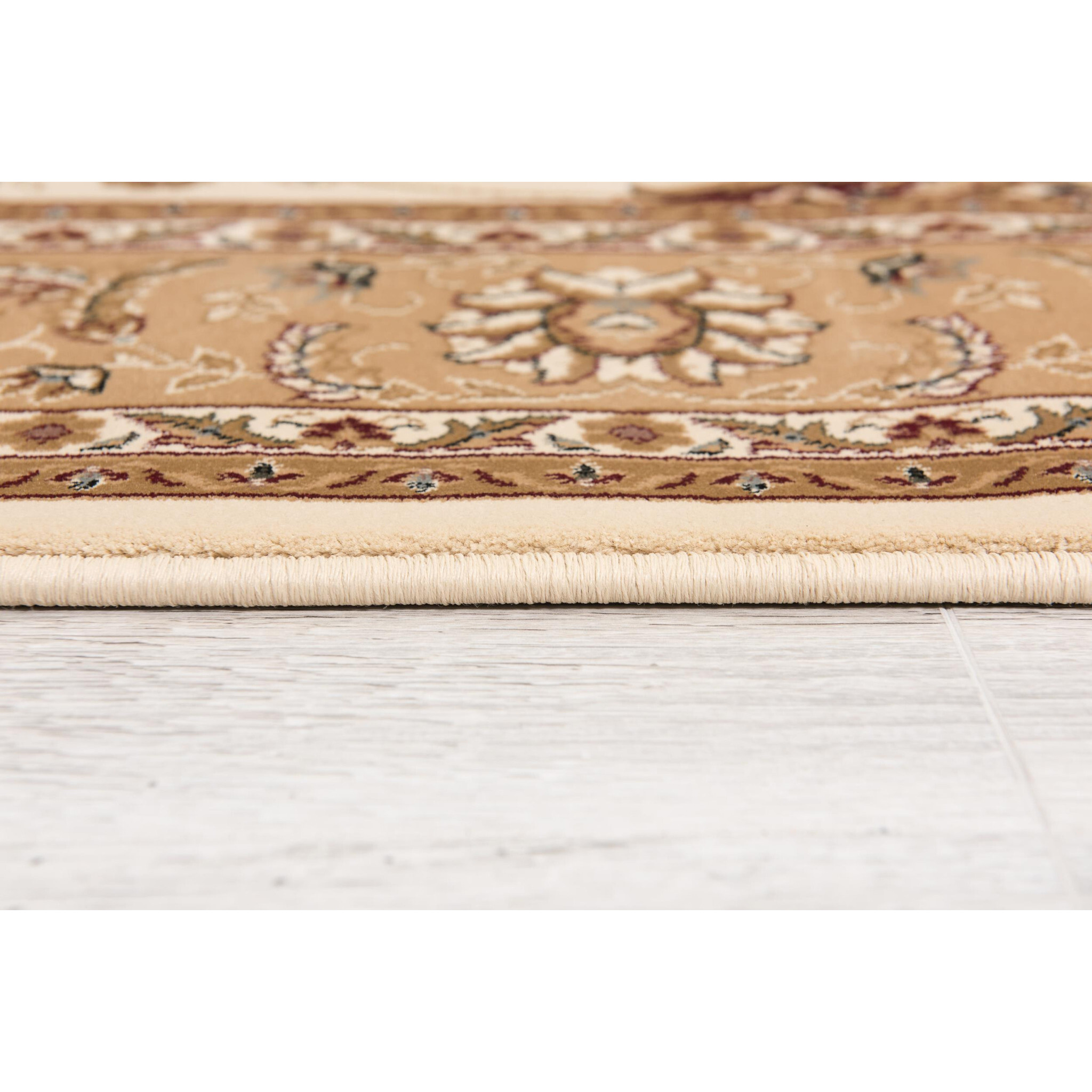 5 X 8 Cream And Tan Ornate Border Area Rug