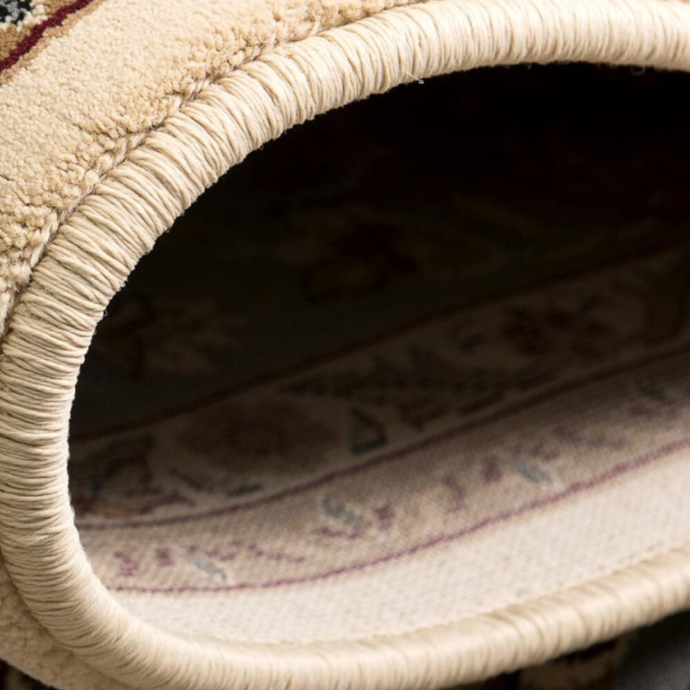 3 X 10 Cream And Blue Traditional Runner Rug
