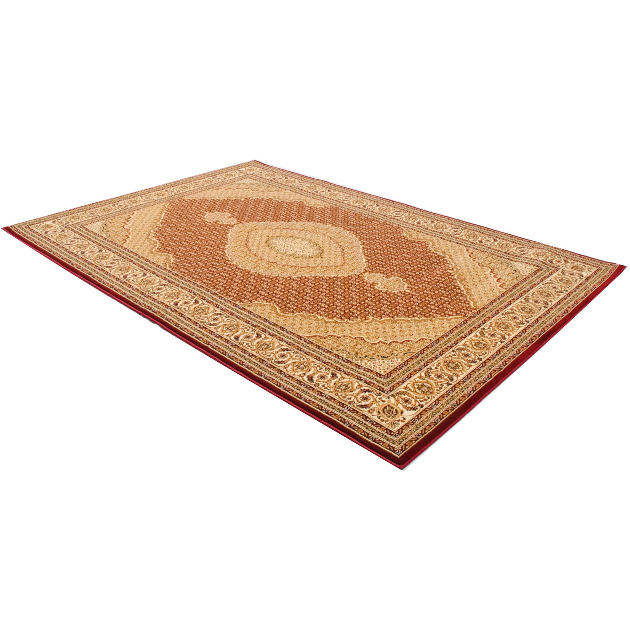 2 X 8 Red And Beige Medallion Runner Rug