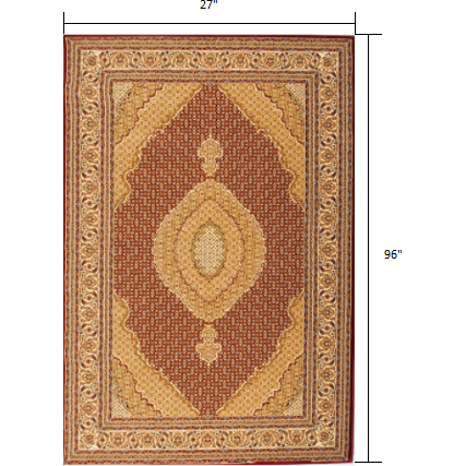 2 X 8 Red And Beige Medallion Runner Rug
