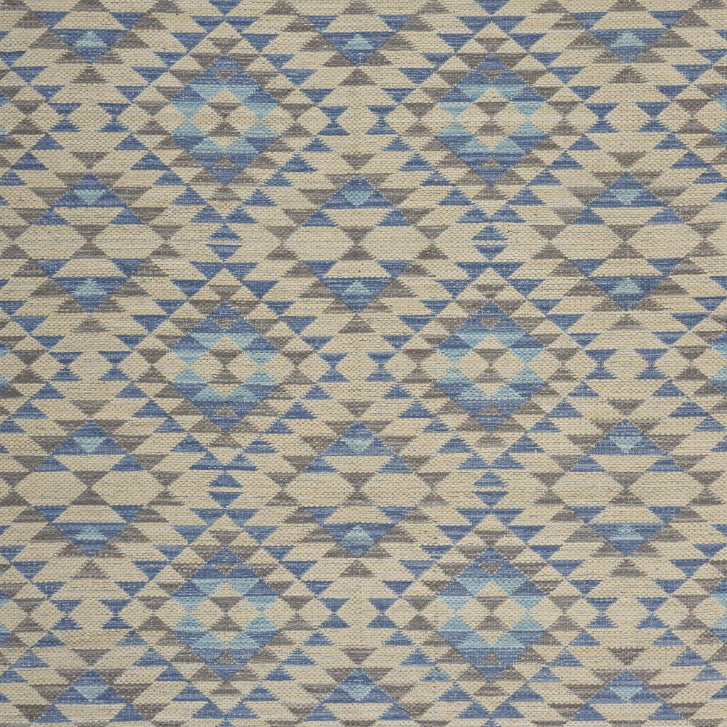 5 X 7 Blue Decorative Lattice Area Rug