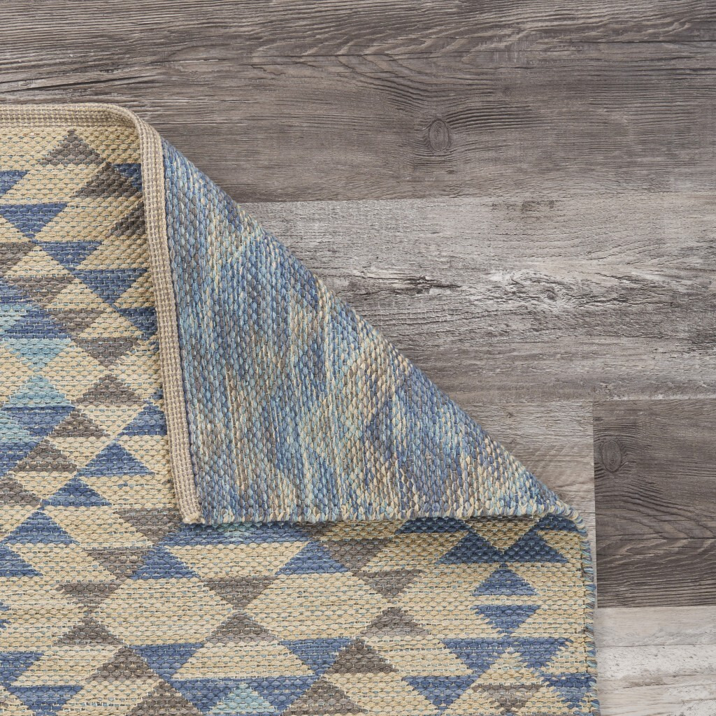 5 X 7 Blue Decorative Lattice Area Rug