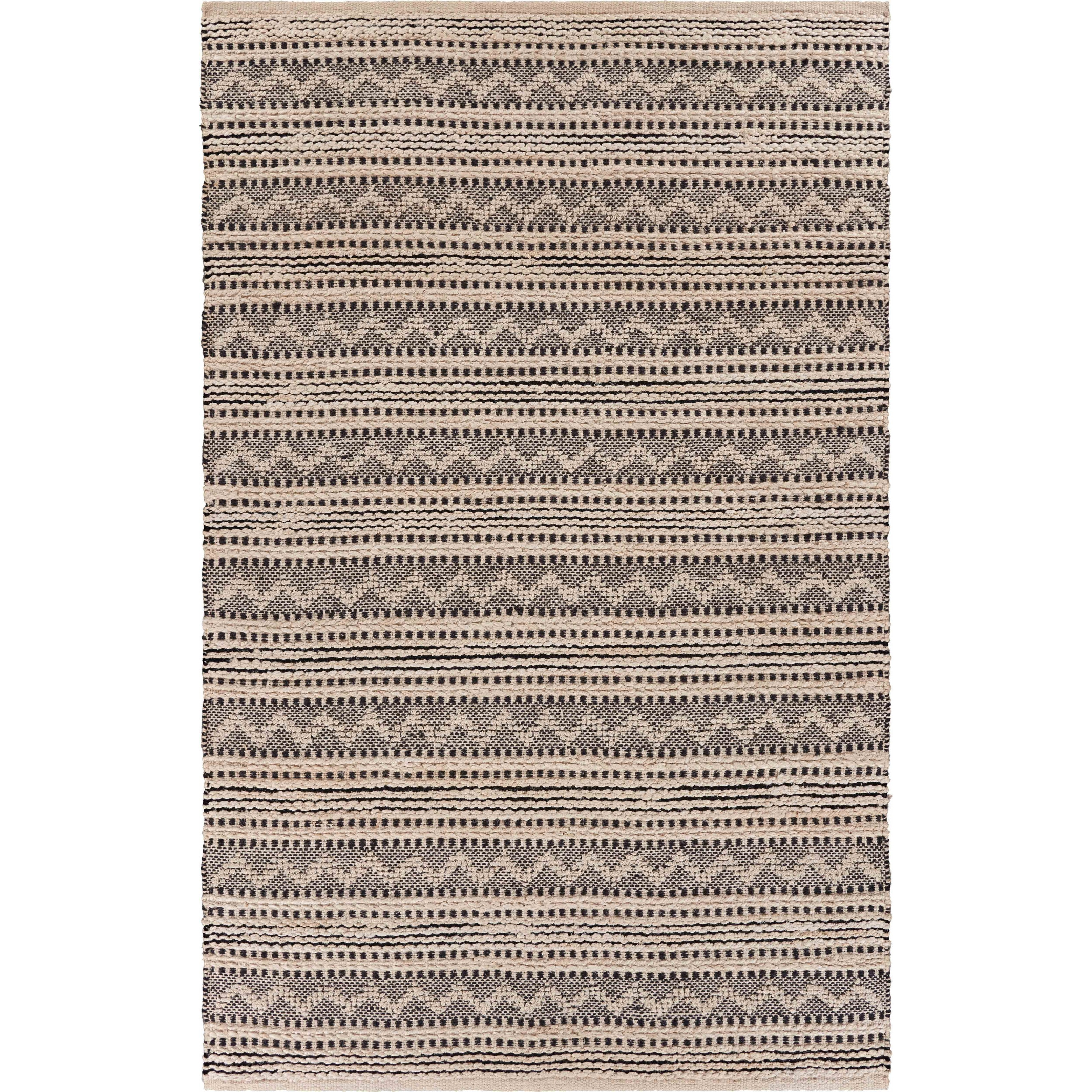 8 X 10 Black And Blush Chevron Stripe Area Rug
