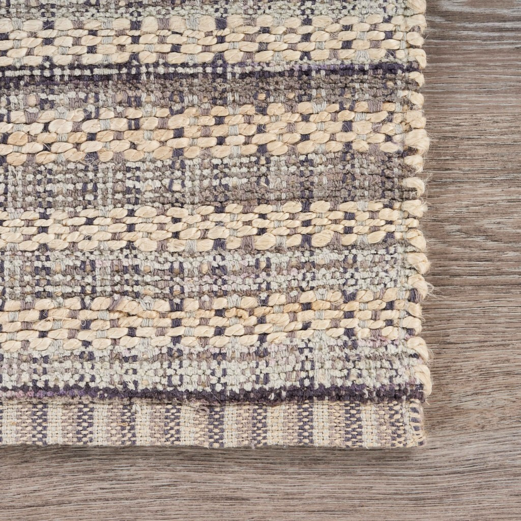9 X 12 Brown And Gray Striped Area Rug