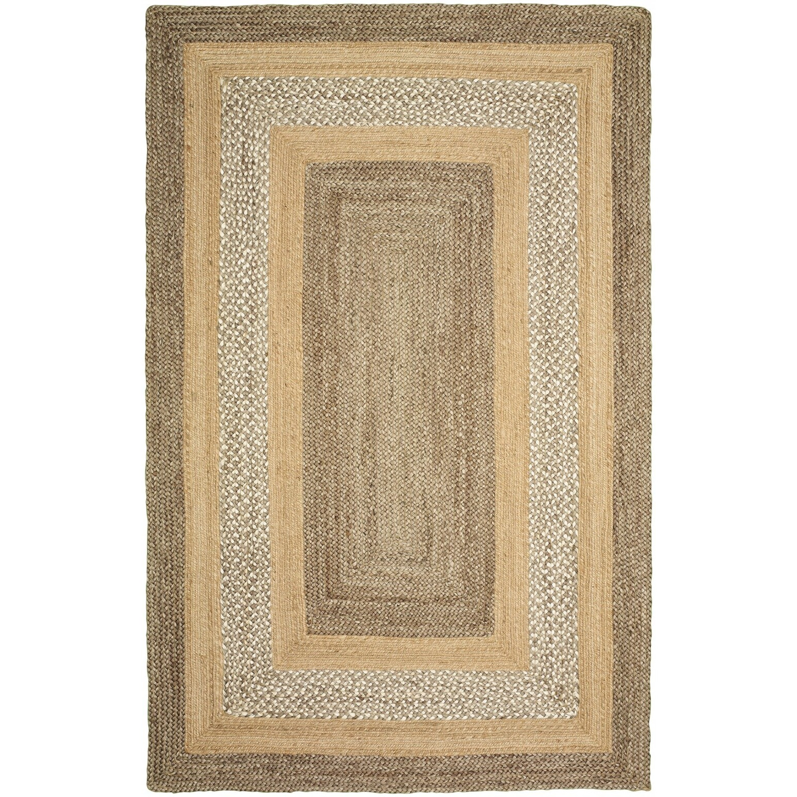 8 X 10 Tan And Beige Bordered Area Rug